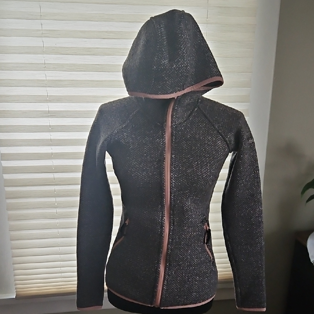 Columbia Women's Size Small Gray W/ Pink Trim Hooded Jacket